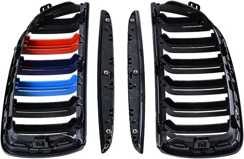 Miniatura 7 de Par de rejillas de riñón delanteras negras brillantes, radiador de color M compatible con BMW E90 E91 323i 325i 328i 335i 328i 335i Pre-LCI 2005-2008