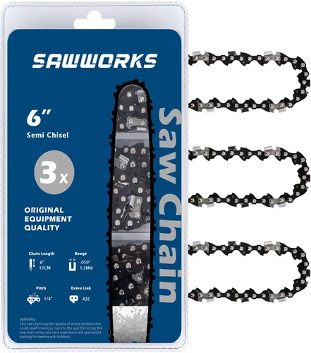 Miniatura 17 de Paquete de 3 cadenas de motosierra de 18 pulgadas, paso de 0.325", calibre de 0.058", 72 eslabones de transmisión para X-Cut S35G Husqvarna 543XP
