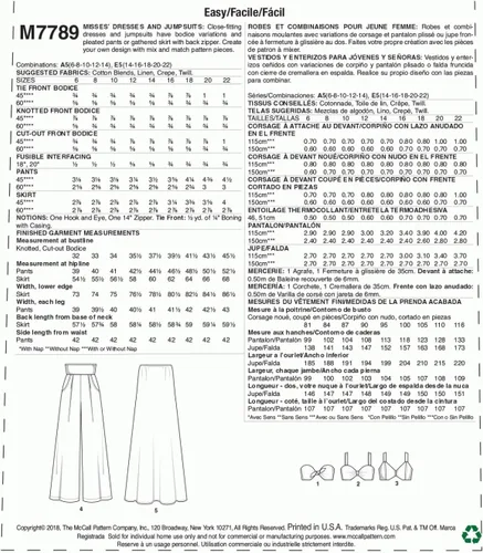 Miniatura 3 de McCall's Patrones Vestidos Y Monos Misses Patrón De Costura, Multicolor
