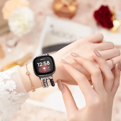 Miniatura 5 de MOFREE Bracelet Compatible with Fitbit Versa 3/Versa 4 Bands/Fitbit Sense/Sense 2 Bands for Women