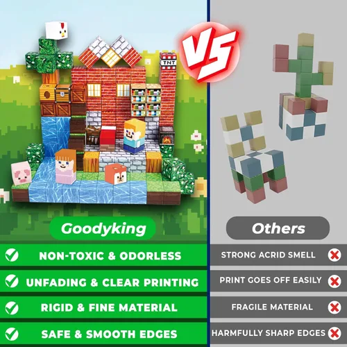 Miniatura 4 de Goody King Bloques Magnéticos Juego de 150 Bloques de Construcción Magnéticos, Imanes Apilables para Niños, Juguete Sensorial para Juguetes