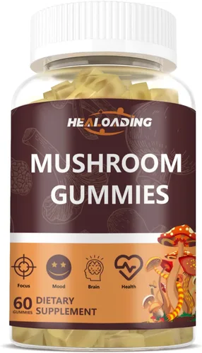 Miniatura 7 de Gomitas de hongos: 10 hongos funcionales en uno - Melena de león, Reishi, chagaCordyceps y más - Enfoque natural y apoyo energético - Gomitas