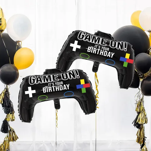 Miniatura 4 de Gejoy - 8 globos de aluminio para controlador de juegos, 23.6 x 15.7 pulgadas, globos de fiesta de videojuegos para fiesta de cumpleaños