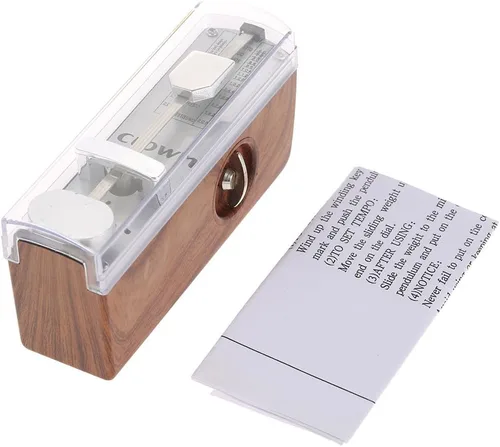 Miniatura 9 de Metrónomo mecánico portátil mini metrónomo universal de 4.3 in de altura para piano, guitarra, violín, ukelele, cítara china, instrumento musical
