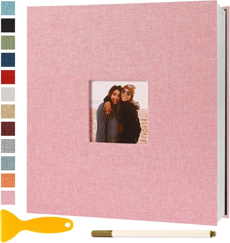 Álbum de fotos autoadhesivo con páginas adhesivas para álbum de recortes, álbumes de fotos magnéticos para fotos de 4x6, 5x7, 8x10, libros con Rosa
