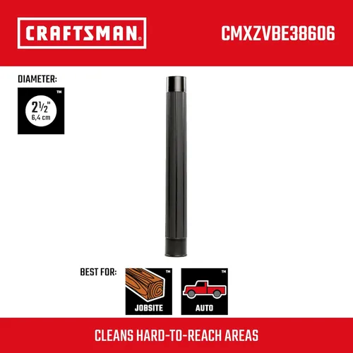 Miniatura 2 de CRAFTSMAN CMXZVBE38606 - Varita de extensión de 2-1/2 pulgadas, accesorio para aspiradora en seco y húmedo, accesorio de aspiradora de grado