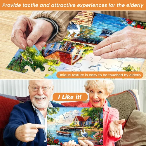 Miniatura 3 de Paquete de 4 rompecabezas de 24 piezas grandes, productos y actividades para personas mayores con demencia, Alzheimer, juego cognitivo de Alzheimer