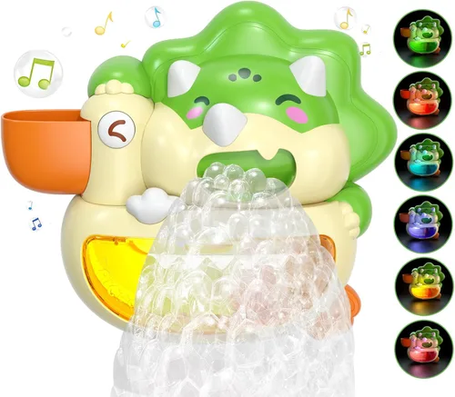 Miniatura 6 de Lehoo Castle Juguetes de Baño para Bebés, Máquina de Burbujas de Baño de Dinosaurio, Juguetes de Baño para Niños de 1-3 Años, Juguetes Automáticos