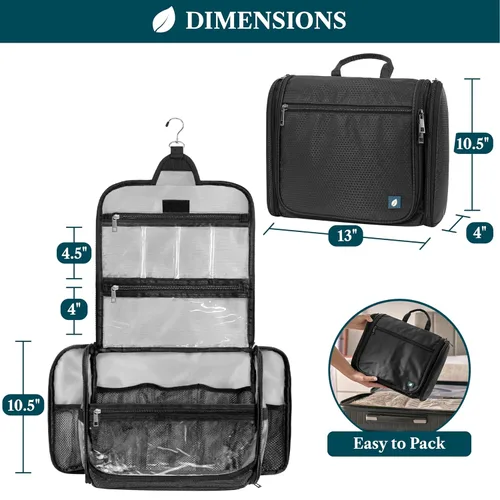 Miniatura 2 de PAVILIA Neceser colgante grande, bolsa de viaje para mujeres y hombres, organizador de cosméticos, bolsa de maquillaje resistente al agua