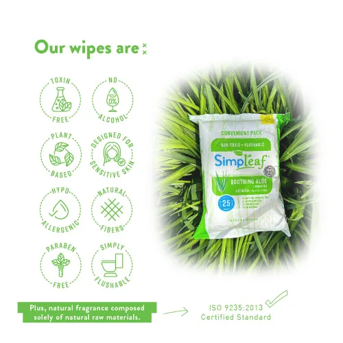 Miniatura 6 de Simpleaf Toallitas húmedas desechables de aloe vera, ecológicas, sin parabenos ni alcohol, hipoalergénicas y seguras para pieles sensibles, fórmula