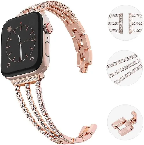 Miniatura 2 de Correas brillantes compatibles con Apple Watch Band de 1.496 pulgadas, 1.575 pulgadas, 1.614 pulgadas, 1.654 pulgadas, 1.732 pulgadas, 1.772