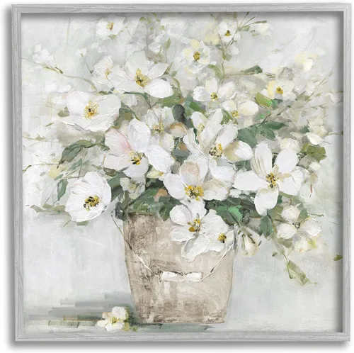 Miniatura 9 de Stupell Industries 'Country Jug Varied Flower Arrangement', Framed Giclee Art, White, 17 x 17 Inches, Easy to Hang and Sturdy, Made in USA, by Carol