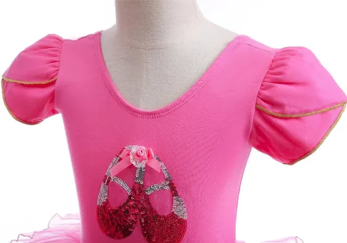 Miniatura 10 de Dressy Daisy Zapato de bailarina con lentejuelas para niñas pequeñas, vestido tutú de ballet rosa, disfraz de baile elegante
