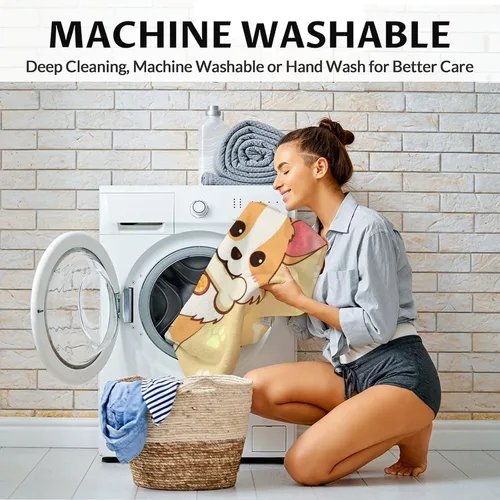 Miniatura 5 de Corgi - Manta de regalo de 40 x 30 pulgadas, bonita manta para niños y niñas, mantas amarillas suaves y peludas para regazo, silla