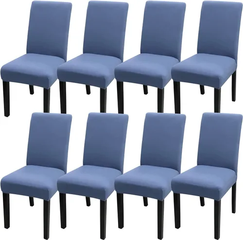 Miniatura 129 de JQinHome Juego de 8 fundas para sillas de comedor, fundas de alta elasticidad extraíbles y lavables, fundas protectoras de asiento para silla