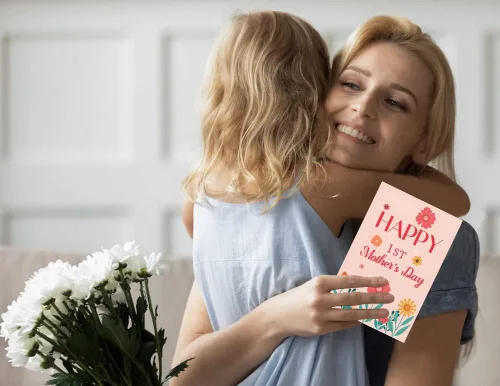 Miniatura 3 de WaaHome Tarjeta de feliz primer día de la madre para la nueva mamá, tarjeta de regalo del día de la madre de flores para primera vez, esperando