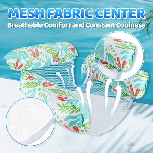 Miniatura 4 de Flotadores de piscina inflables para adultos, paquete de 2 hamacas flotantes multiusos para piscina, material de PVC resistente, flotadores de agua