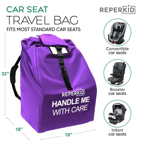 Miniatura 4 de Bolsa de viaje reperkid Premium para asiento de coche para avión - Bolsa universal resistente al agua para chequeo de puerta, con correas ajustables