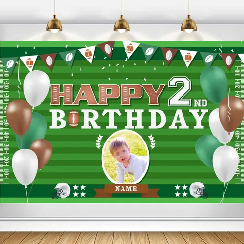 Miniatura 21 de Cartel personalizado de decoración de 2º cumpleaños con foto y nombre personalizados Personalizado-2º Coche