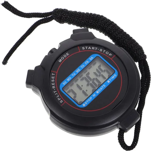 Cronómetro deportivo digital con alarma de fecha, temporizador de alta precisión para natación, correr, yoga, cronómetro negro para entrenadores