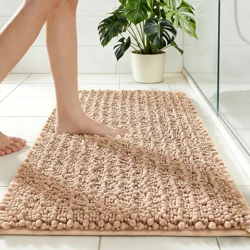 Miniatura 15 de Disolla Alfombra de baño pequeña, antideslizante, lavable, color beige, 17 x 24 pulgadas, súper absorbente, suave, alfombra de baño de felpilla
