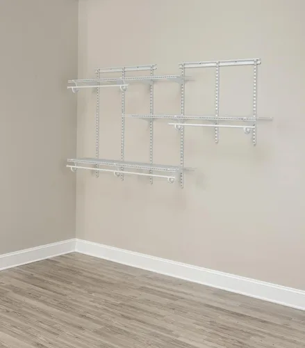 Miniatura 8 de ClosetMaid ShelfTrack - Sistema organizador de alambre para armario, ajustable de 5 a 8 pies, con estantes, barras de ropa, herrajes, acero