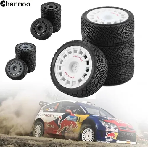 Miniatura 5 de 1/10 Llantas de coche de rally RC en carretera, llantas hexagonales de plástico de 0.472 in, llantas compatibles con autos de carreras a escala 1/10