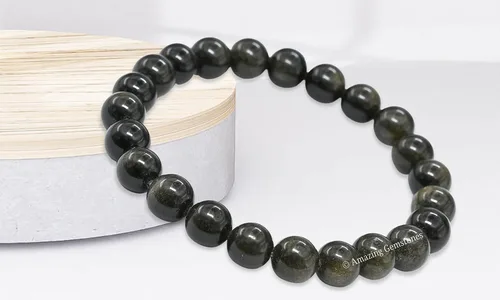 Miniatura 368 de Amazing Gemstone Pulsera de cristal para mujeres y hombres, pulsera de cristal curativo de protección, pulsera elástica con cuentas de piedras