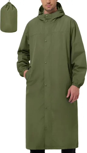 UIQUR Chaqueta impermeable para hombre, ligera, larga, impermeable, rompevientos, ciclismo, correr, senderismo, plegable