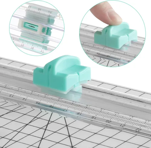 Miniatura 2 de Firbon 5 Piezas Cuchillas de Repuesto Verdes con Diseño de Protección de Seguridad Automática para Cortadoras de Papel Recortadoras Verde menta