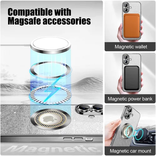 Miniatura 19 de Misscase Funda magnética con purpurina para iPhone 11 compatible con MagSafe, protección completa, delgada, a prueba de golpes, antiarañazos