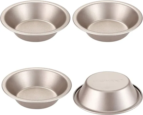 Miniatura 10 de CHEFMADE Juego de mini moldes para pudín, 3 pulgadas, 4 moldes antiadherentes para tarta de huevo, pan y pastel en forma de flor, utensilios