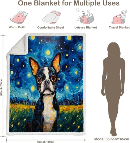 Miniatura 213 de Autumn Teddy Dog Patchwork Sherpa Blanket Fall Cozy Throw Blanket Cute Puppy Quilt Style Warm Soft Blanket for Couch Sofa Bedroom Decor 50x60 Inches