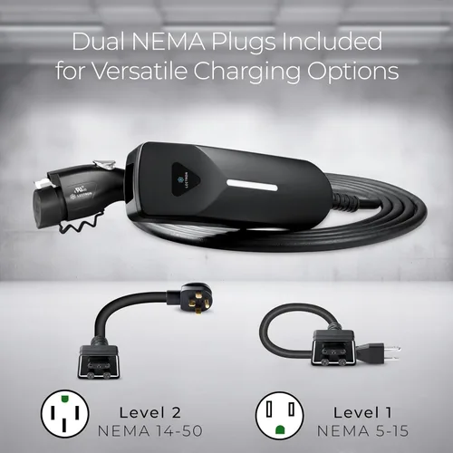 Miniatura 3 de Lectron Cargador EV de nivel 1 / nivel 2 (12 amperios/40 amperios) con enchufes de carga duales (NEMA 5-15 y 14-50) - Cargador eléctrico portátil