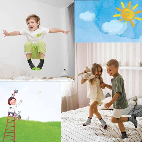 Miniatura 6 de Calcetines para niños calcetines de tobillo para niños pequeños y niñas 1-14 años 12 pares de calcetines atléticos de media amortiguación