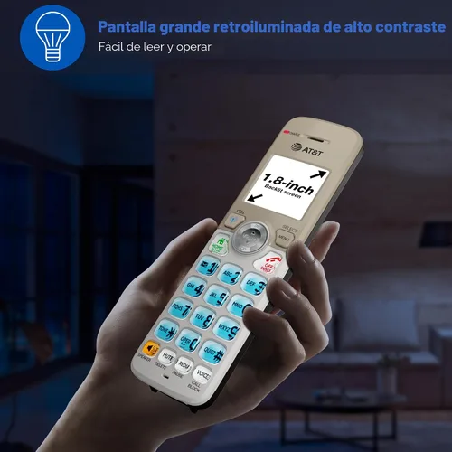 Miniatura 6 de AT&T DECT 6.0 Teléfono inalámbrico, 4 auriculares, bloqueador de llamadas inteligente, conexión Bluetooth a celda, contestador automático, pantalla