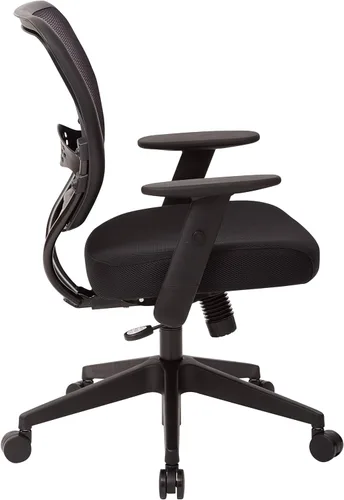 Miniatura 6 de Space Seating Serie 55 - Silla de escritorio de oficina ajustable con soporte lumbar integrado, malla negra