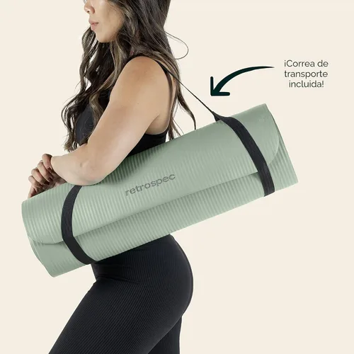 Miniatura 7 de Retrospec Solana - Esterilla de yoga de 1/2 pulgada de grosor con correa de nailon para hombres y mujeres, tapete de ejercicio antideslizante