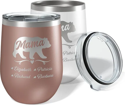 Miniatura 9 de Vaso de Mamá Oso, vaso personalizado para mamá Oro Rosa