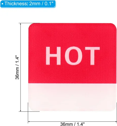 Miniatura 2 de PATIKIL Etiqueta autoadhesiva para agua caliente/fría, paquete de 3 pares/6 calcomanías cuadradas acrílicas para fregaderos de grifos, rojo/azul