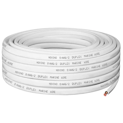 Miniatura 4 de Cable marino calibre 8, alambre 8 AWG 20 pies dúplex de grado marino, alambre de cobre estañado, cable blindado de servicio pesado
