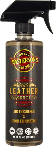 Masterson's Car Care MCC_126_16 Ambientador perfumado de cuero y eliminador de olores, aroma rociable de lujo para automóviles, camiones, hoteles,
