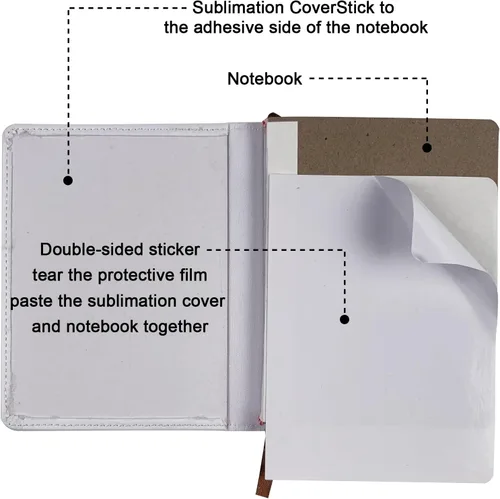 Miniatura 6 de 4 piezas de cuaderno en blanco para sublimación A6 de 190 páginas, cuaderno de sublimación en blanco, cuadernos de sublimación para suministros