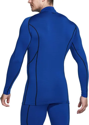 Miniatura 4 de TSLA - paquete de 1 o 2 camisas térmicas de compresión de manga larga para hombre cuello alto falsocuello de tortuga para deportes invierno