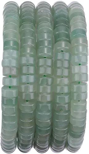 Miniatura 64 de BEADIA Cuentas Espaciadoras de Jade Amarillo Natural en Forma de Tapa, Cuentas Semipreciosas Sueltas para Hacer Joyas con Encuadernación, 4mmx2mm