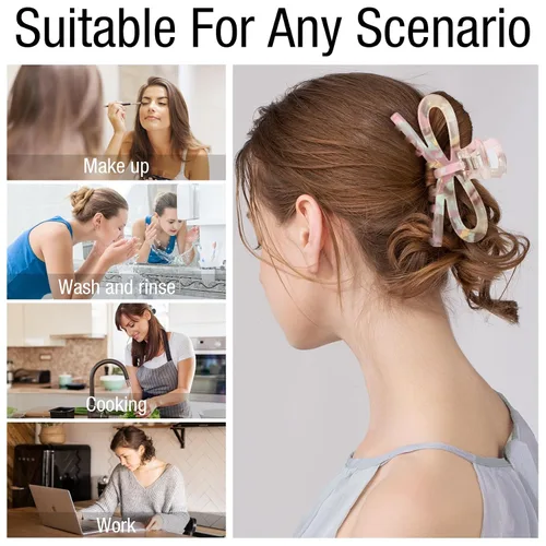 Miniatura 5 de Jayongnee - 3 pinzas para el cabello con lazo para mujer, pinzas antideslizantes para cabello fino o grueso, bonitos accesorios de mariposa