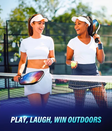 Miniatura 7 de Hicober Juego de 2 palas de pickleball aprobadas por USAPA con 6 bolas, paletas de superficie de fibra de vidrio para hombres y mujeres, mezcla
