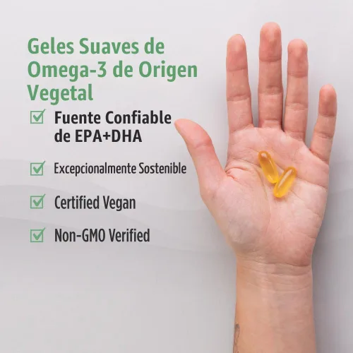 Miniatura 4 de Nordic Naturals Ultimate Omega a base de plantas, sabor a limón, 60 geles suaves vegetarianos, 1210 mg de omega-3, EPA y DHA veganos, suplemento