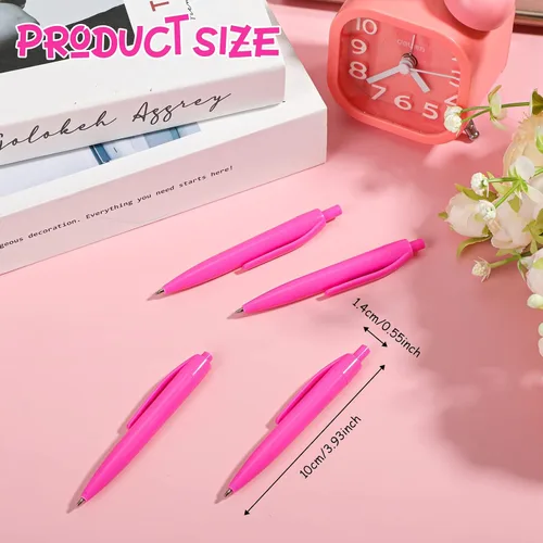 Miniatura 2 de Patelai 100 mini bolígrafos rosados retráctiles de 3.94 pulgadas y 0.039 in para concientización sobre el cáncer de mama, pequeños bolígrafos cortos