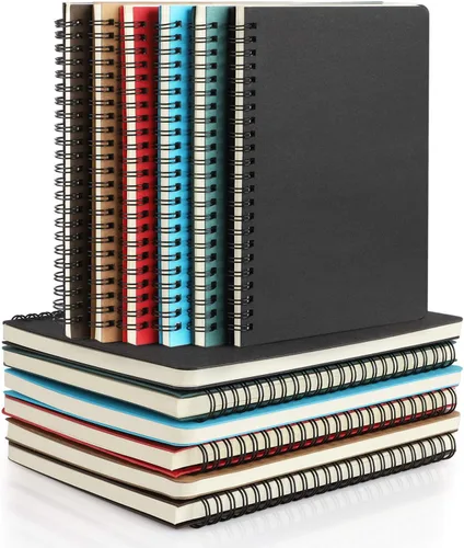 Miniatura 32 de EUSOAR - Cuaderno con espiral rayado, tamaño A5, paquete de 24 de 5.5" x 8.3", 120 páginas, cuaderno universitario con rayas, cuaderno de viaje